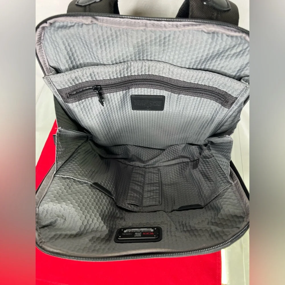 Tumi Alpha Bravo Falcon Tactical Backpack Black Nylon Slim Bookbag